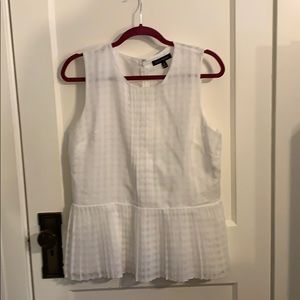 Banana Republic White Ruffled Waist top